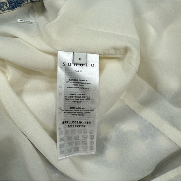 Sandro | Blue Short Houndstooth Tweed Skirt | Size 0/XS - Picture 10 of 13